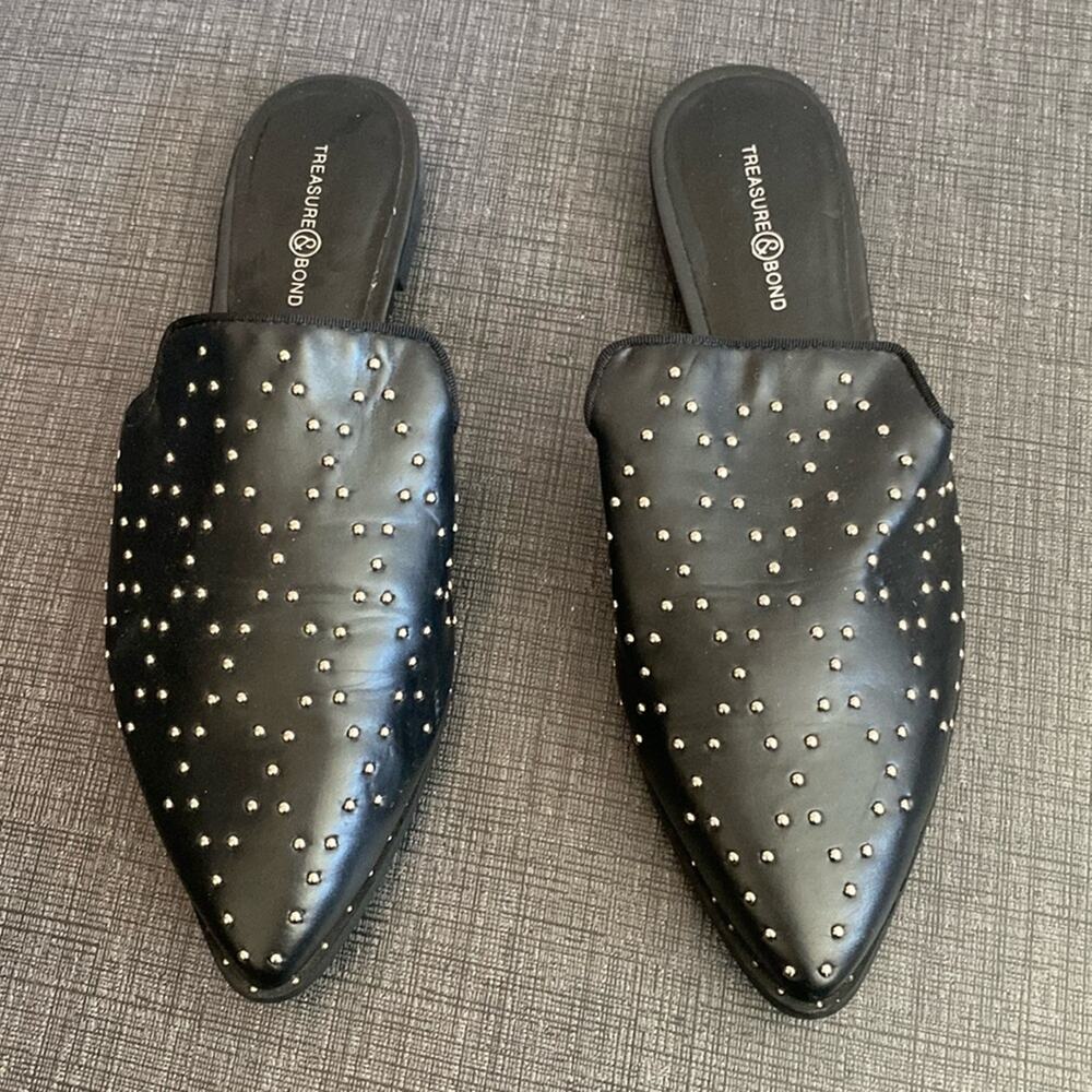 Treasure and Bond Studded Mules size 8